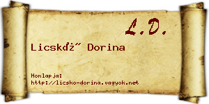 Licskó Dorina névjegykártya